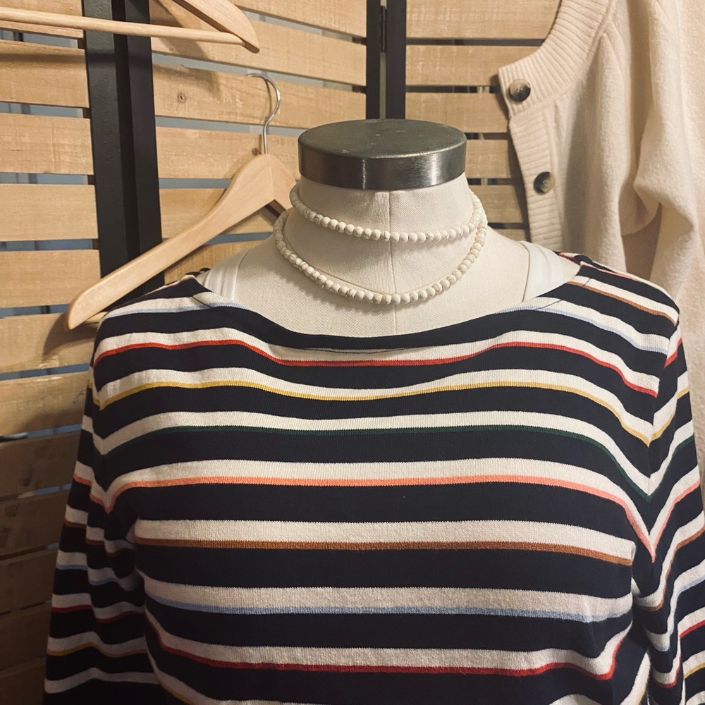 Talbots Long Sleeve Rainbow Stripes EUC
